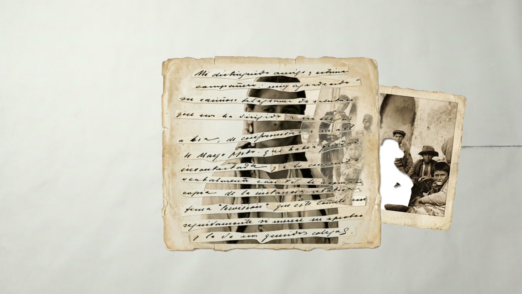 Film still: a handwritten petition with a fingerprint-shaped mass of ink formed from its own lines of writing