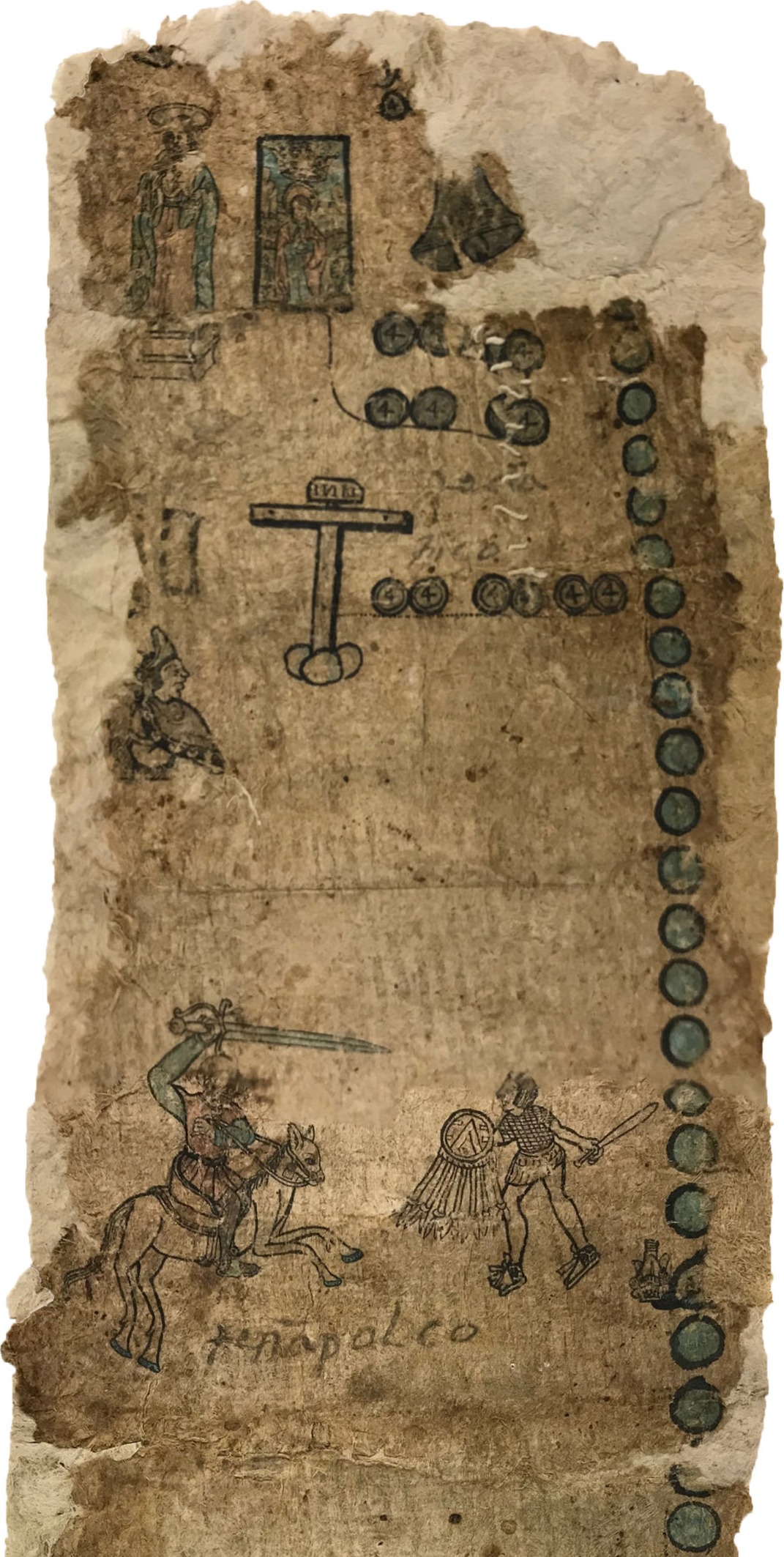 Nahua pictographic codex showing conquest scenes