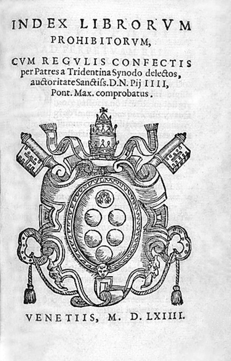Title page of the Index Librorum Prohibitorum, Venice 1564