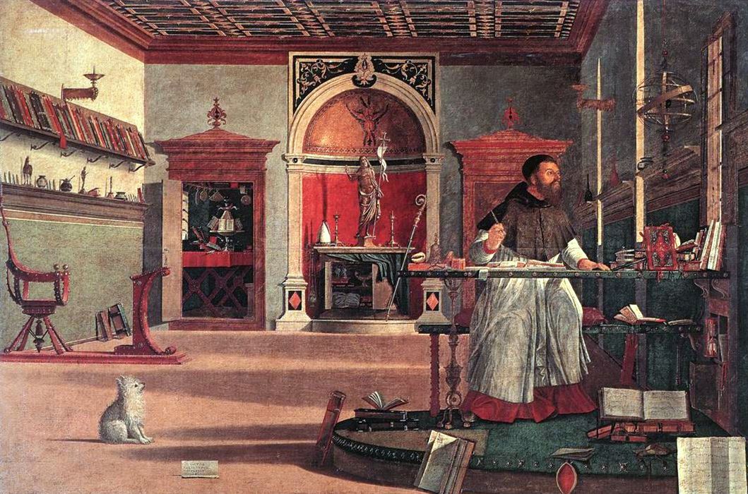 Carpaccio, Vision of Saint Augustine, a Renaissance scholar's study