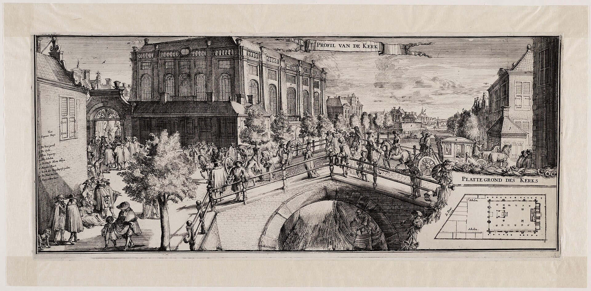 Romeyn de Hooghe engraving of the Portuguese Synagogue in Amsterdam