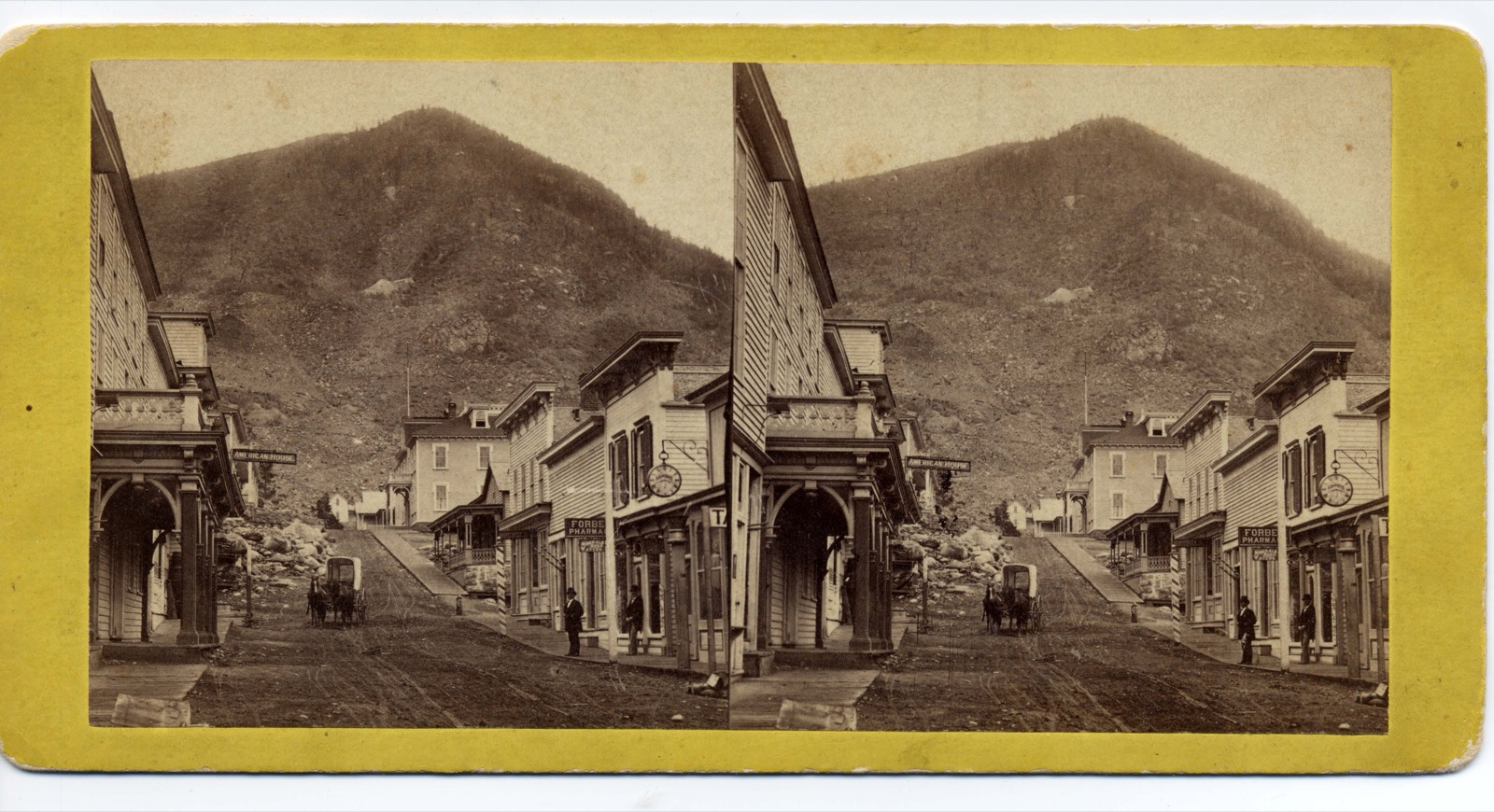Historic photograph of Taos Street, the main street of Georgetown, Colorado
