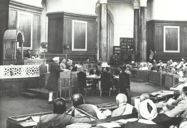 Jawaharlal Nehru addressing the Constituent Assembly, 1946